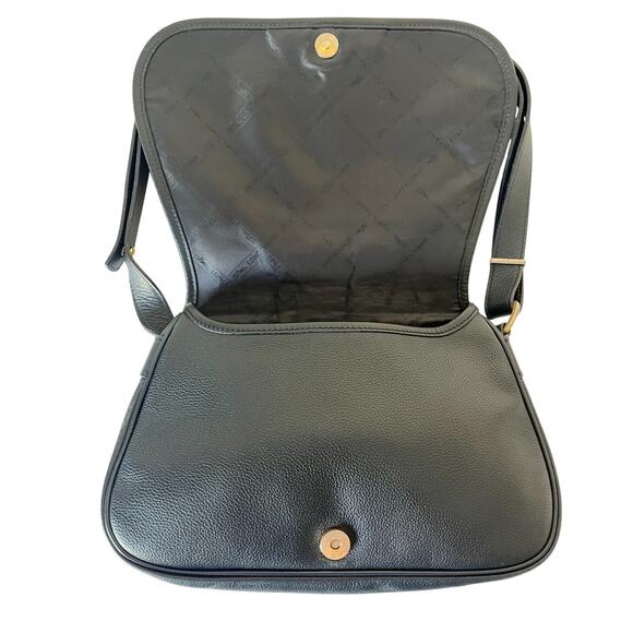 Longchamp Le Foulonné Navy Pebbled Leather Convertible Crossbody Bag Y2K Vintage - Picture 8 of 12